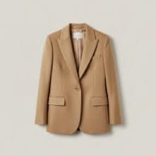 Tan blazer, flat product photo