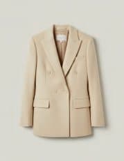 Cream blazer, flat product photo
